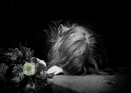 grief, grieving process, woman struggling with grief of a loved one